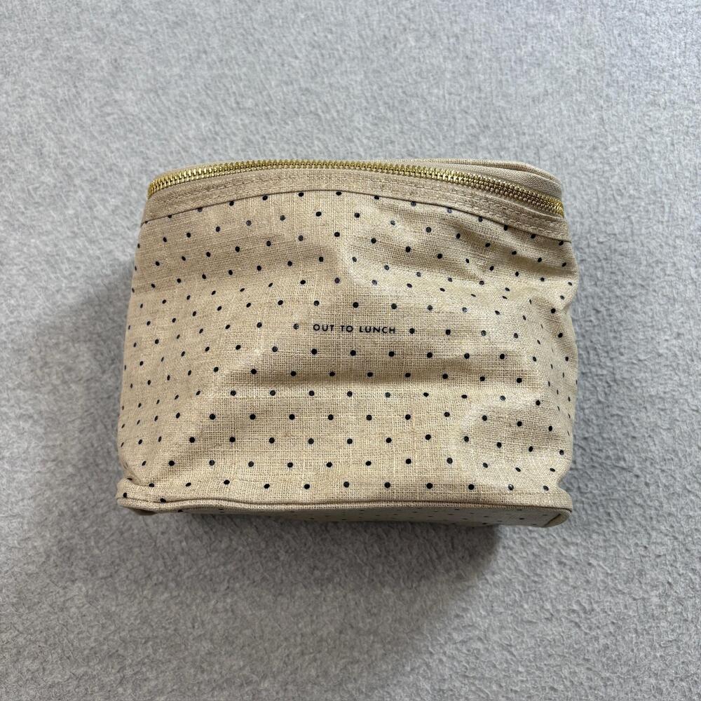 Kate Spade Lunch Bag Womens Polka Dot Tan Out To Lunch Insulated Zip Closure
